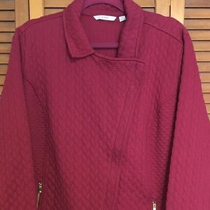 NWOT Isaac Mizrahi Live Quilted Moto Jacket